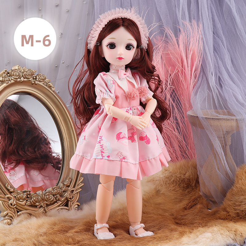 Búp Bê BJD Cao 30cm 22 Khớp Mắt 3D Kèm Váy Hoa Dễ Thương Và Giày