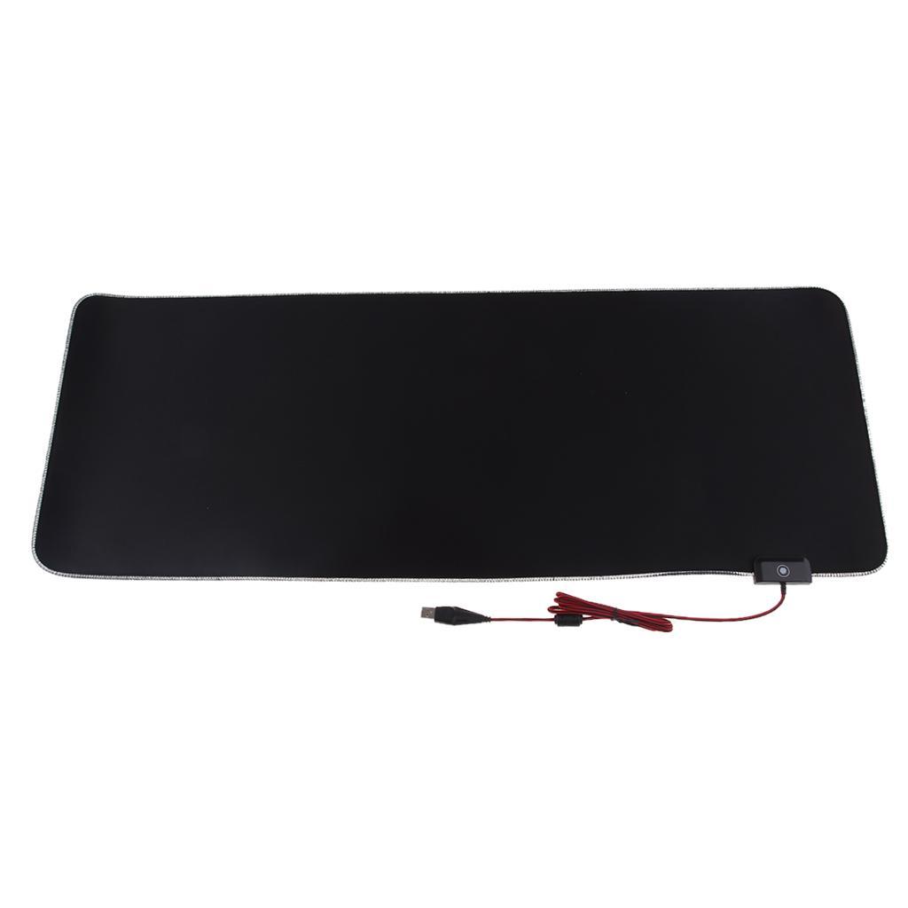 Large RGB LED Lighting Hard Gaming Mouse Pad/Mat Colorful Rubber Base 31x12"