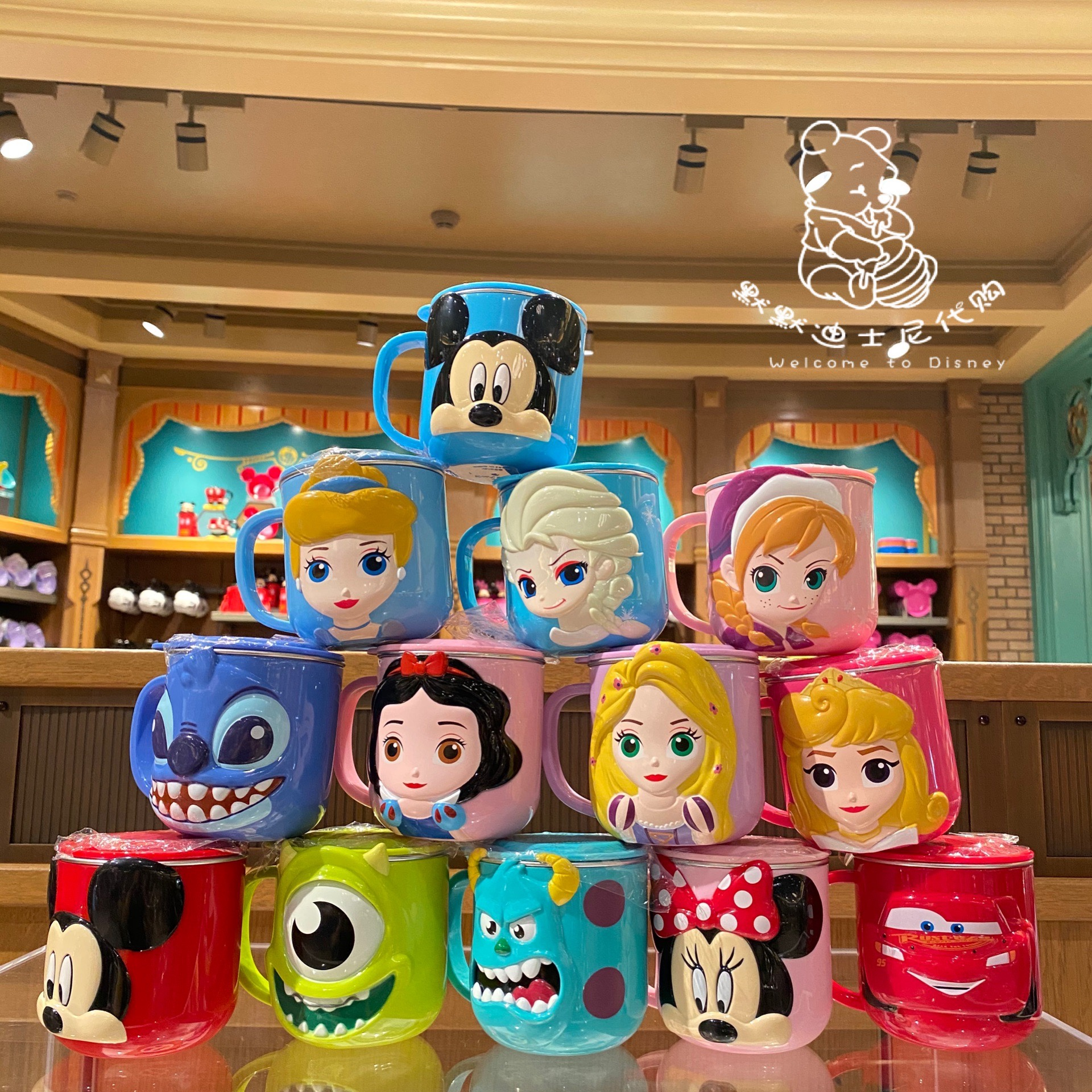 Ly giữ nhiệt Disney có nắp hình chuột mickey đỏ nổi 3D cho bé trai 260m - LYMICKEY