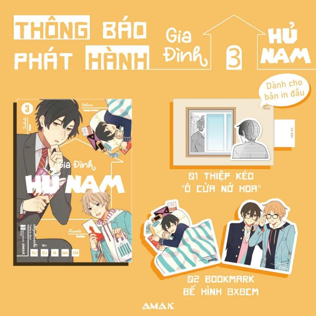 Truyện tranh Gia đình hủ nam - Tập 3 - Tặng kèm 2 Bookmark + 1 thiệp kéo - AMAK