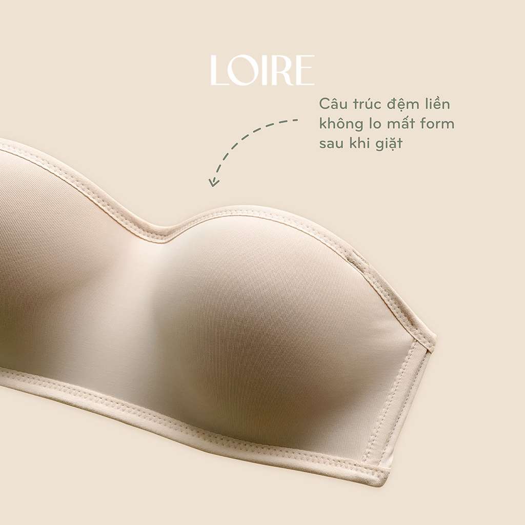 Áo Lót Chống Tụt Đệm Mỏng LOIRECHIC BRQ02 Dây Đầm Có Viền Cao Su Tặng kèm dây áo