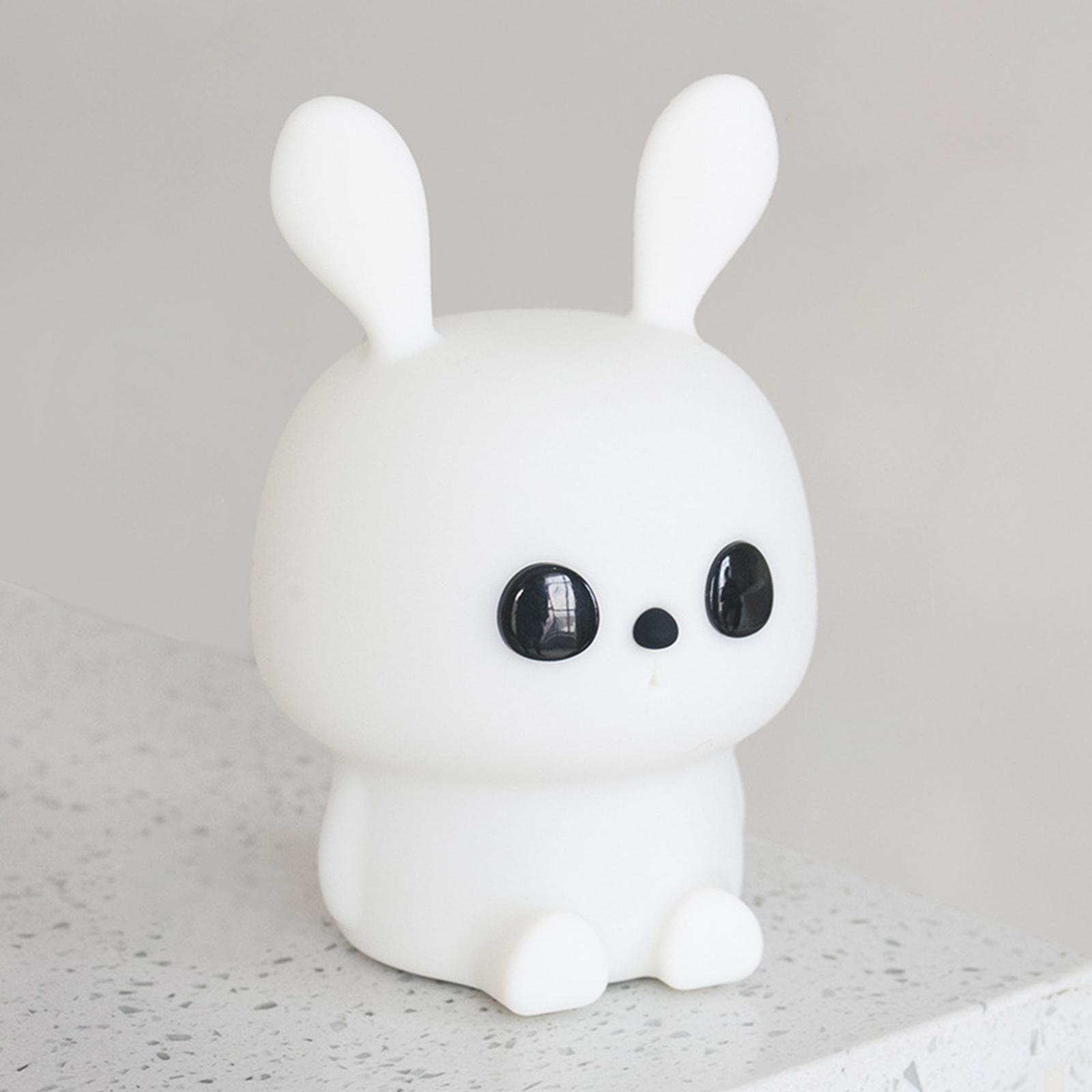 Night Light Kids Silicone Bunny Battery Powered Room Decor with Timer LED