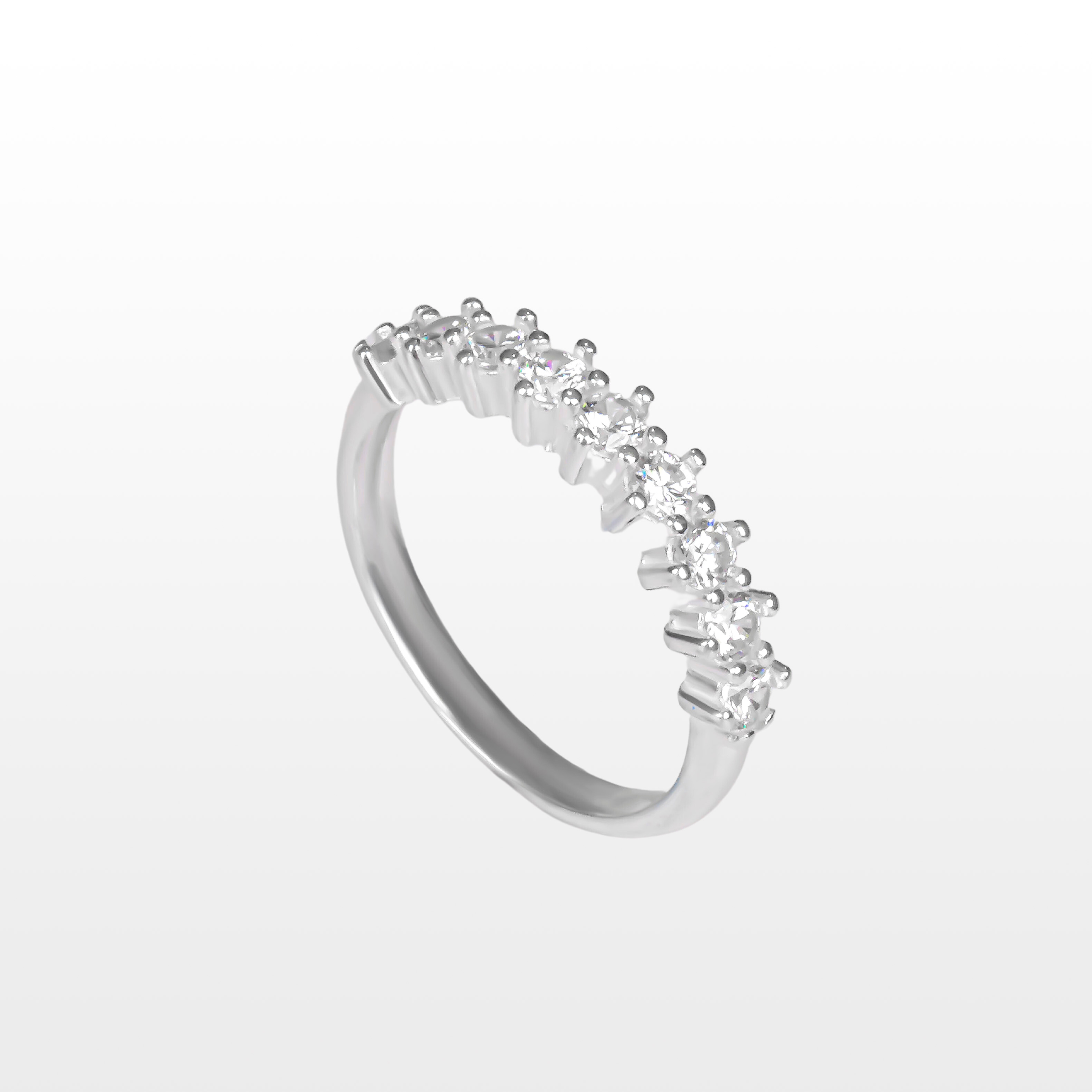 Nhẫn Nữ Đính Đá Nửa Vòng Bạc 925 An Duy Jewelry Cao Cấp - SN5424