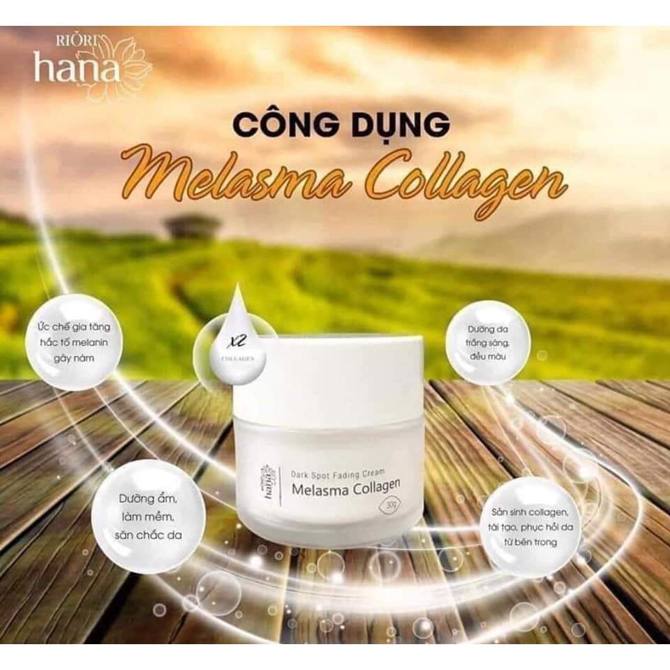 Kem Dưỡng Da Nám Riori Hana Melasma Collagen Cream 30g - Mờ Nám Thâm Sạm Ngăn Ngừa Lão Hóa