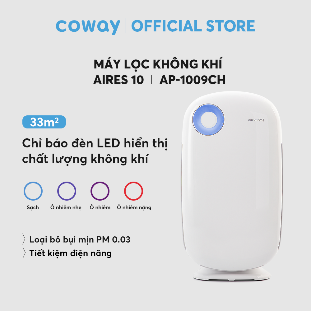 [Combo tiện ích] Máy lọc không khí Coway Aires (10) AP-1009CH và Máy lọc nước Coway Cinnamon P-6320R - Hàng chính hãng