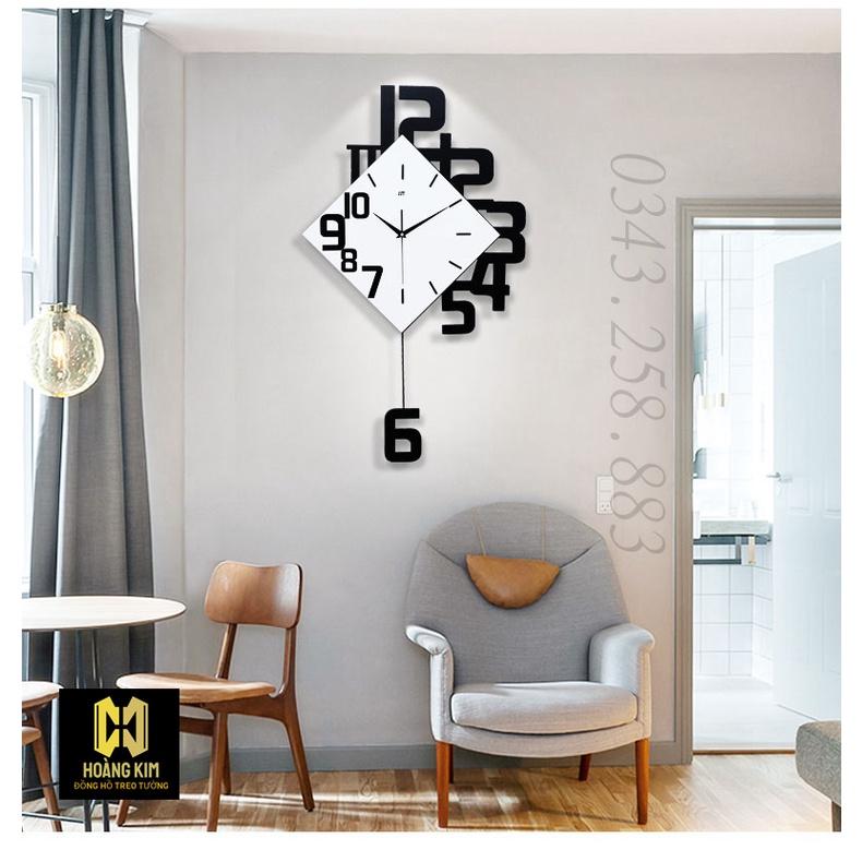 Đồng hồ trang trí đồng hồ treo tường decor size 34x64cm