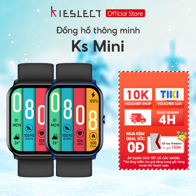 (Mở bán) Đồng hồ thông minh Kieslect KS Mini | 2.01inch | SuperAMOLED | 300mAh | Nghe gọi trực tiếp | Hàng Chính Hãng