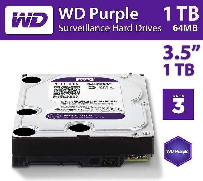 Ổ Cứng HDD WD PURPLE 1TB - Hàng chính hãng