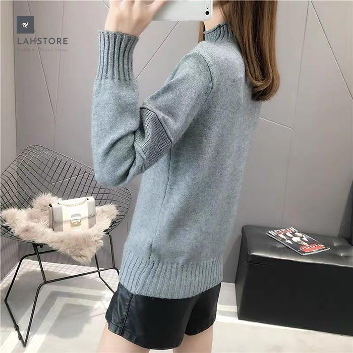 Áo len nữ cổ 3 phân trần gân thừng ấm áp LAHSTORE thu đông 2021