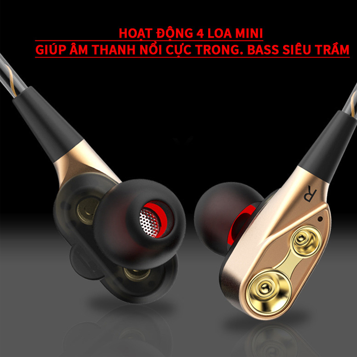 Tai nghe S1 HiFi lõi kép siêu bass + Tặng Kèm bóp đựng tai nghe