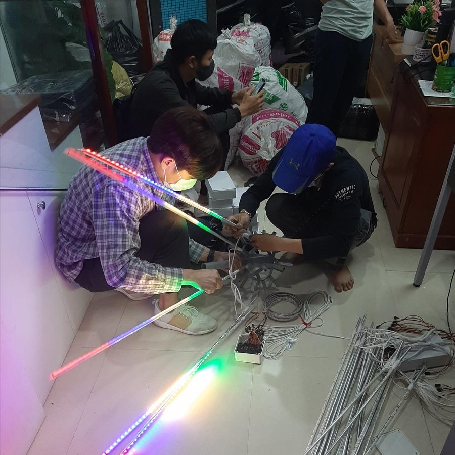 Led pháo hoa 25 tia, Led pháo bông cỡ lớn siêu sáng nháy nhiều hiệu ứng