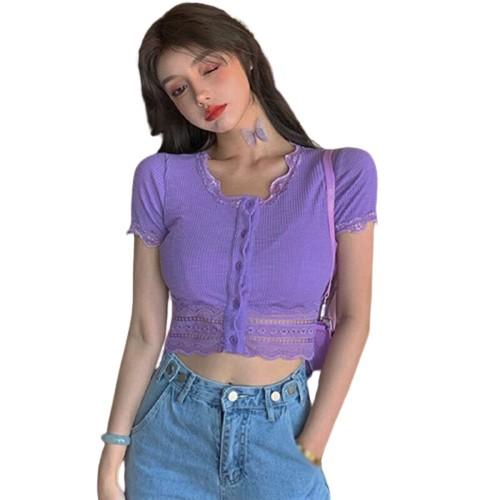 ÁO CROPTOP VIỀN REN ÔM BODY PHONG CÁCH HÀN QUỐC SIÊU XINH, HÀNG CHUẨN ĐẸP, ÁO CROPTOP ĐẸP TRẺ TRUNG NĂNG ĐỘNG CT16