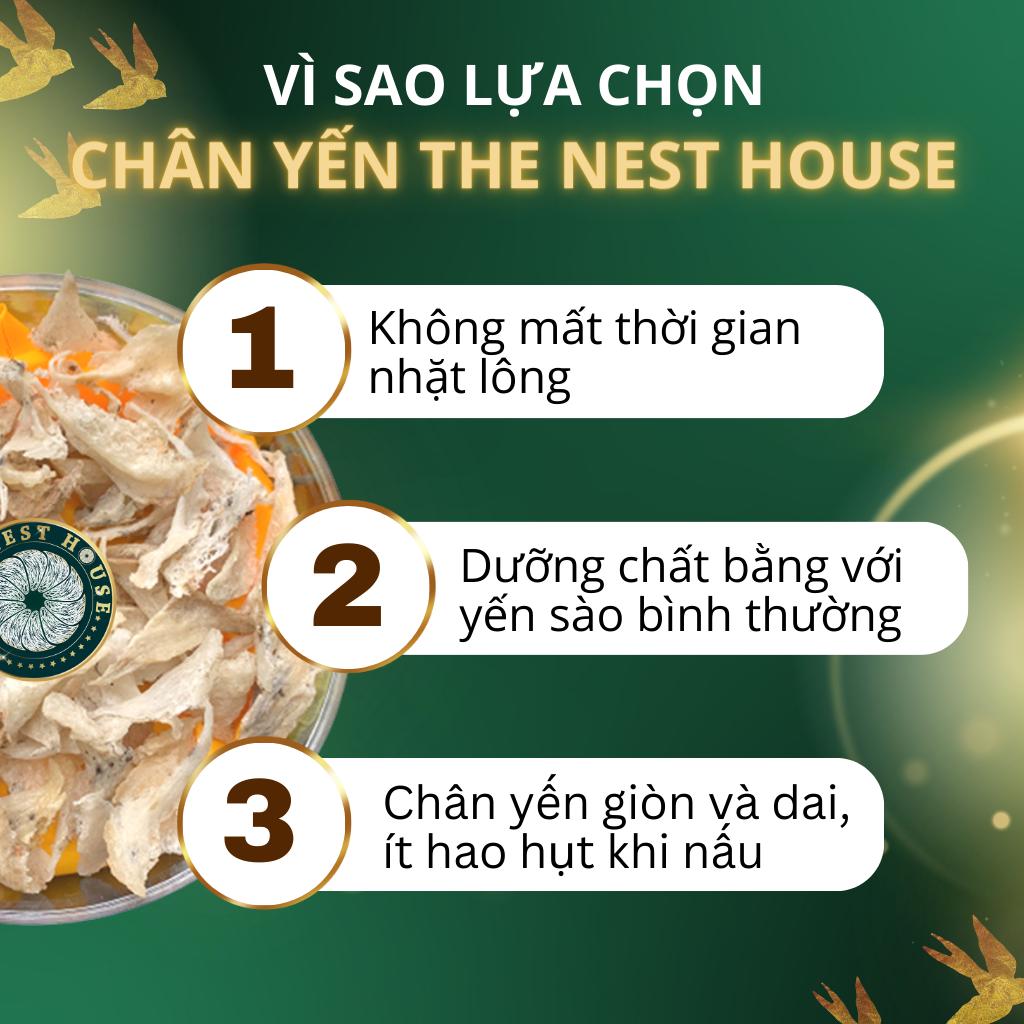 Chân Tổ Yến Sào Tinh Chế Rút Lông 50-100gr The Nest House