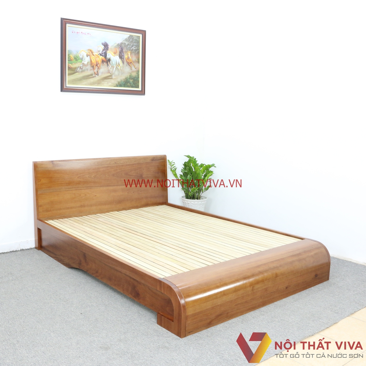 Giường Ngủ Cong Chữ S Gỗ Xoan Đào Tự Nhiên Cao Cấp Đẹp Hiện Đại