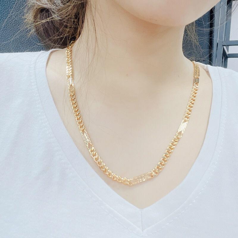 Dây chuyền lật chữ N nam nữ siêu sáng mạ vàng chuẩn 18k