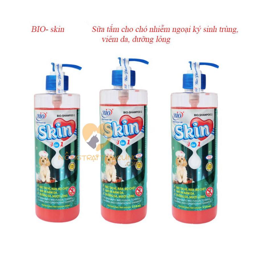 Sữa Tắm Bio Skin Cho Chó (3in1) - Đặc Trị Ve, Rận, Bọ Chét, Ghẻ & Nấm Da, Dưỡng Da, Mượt Lông, Khử Mùi Hôi Chai 450ML