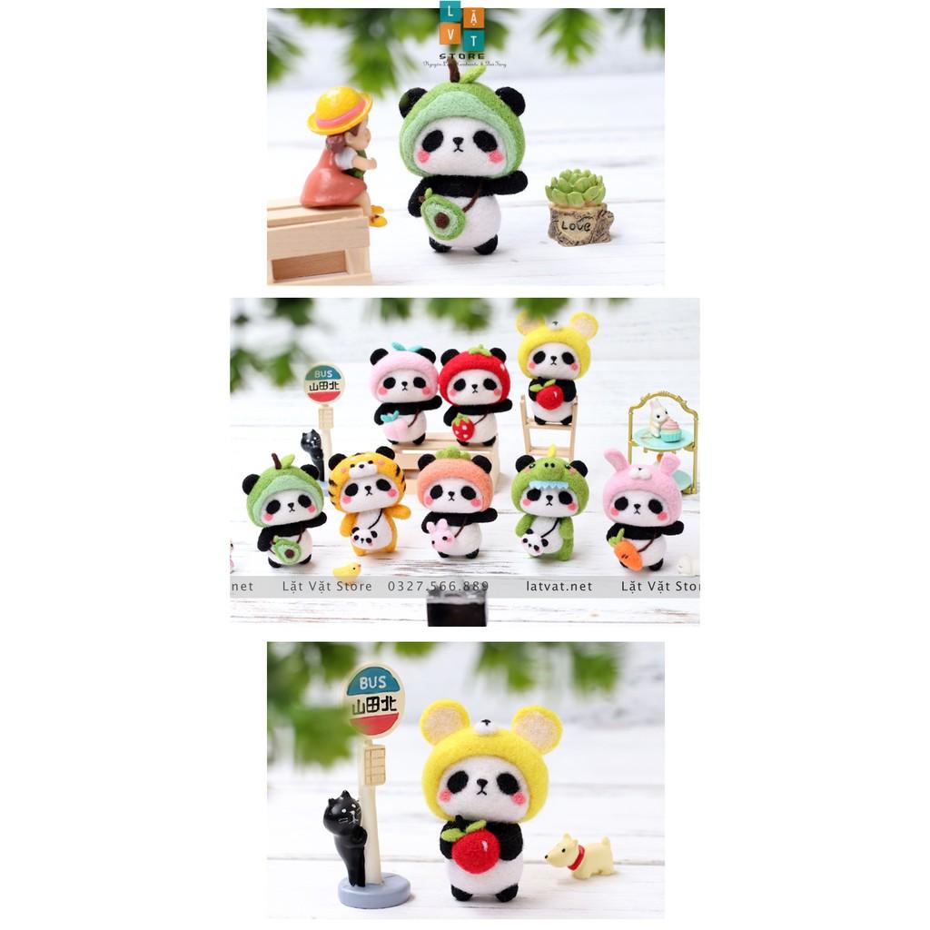  Bộ len chọc Panda điệu đà cho người bắt đầu, có hướng dẫn, quà tặng ý nghĩa - Needle felting Panda gấu trúc