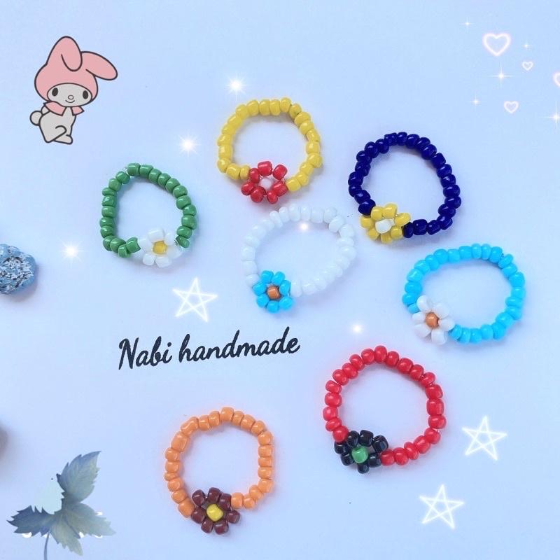 Nhẫn hạt cườm kết hoa R002