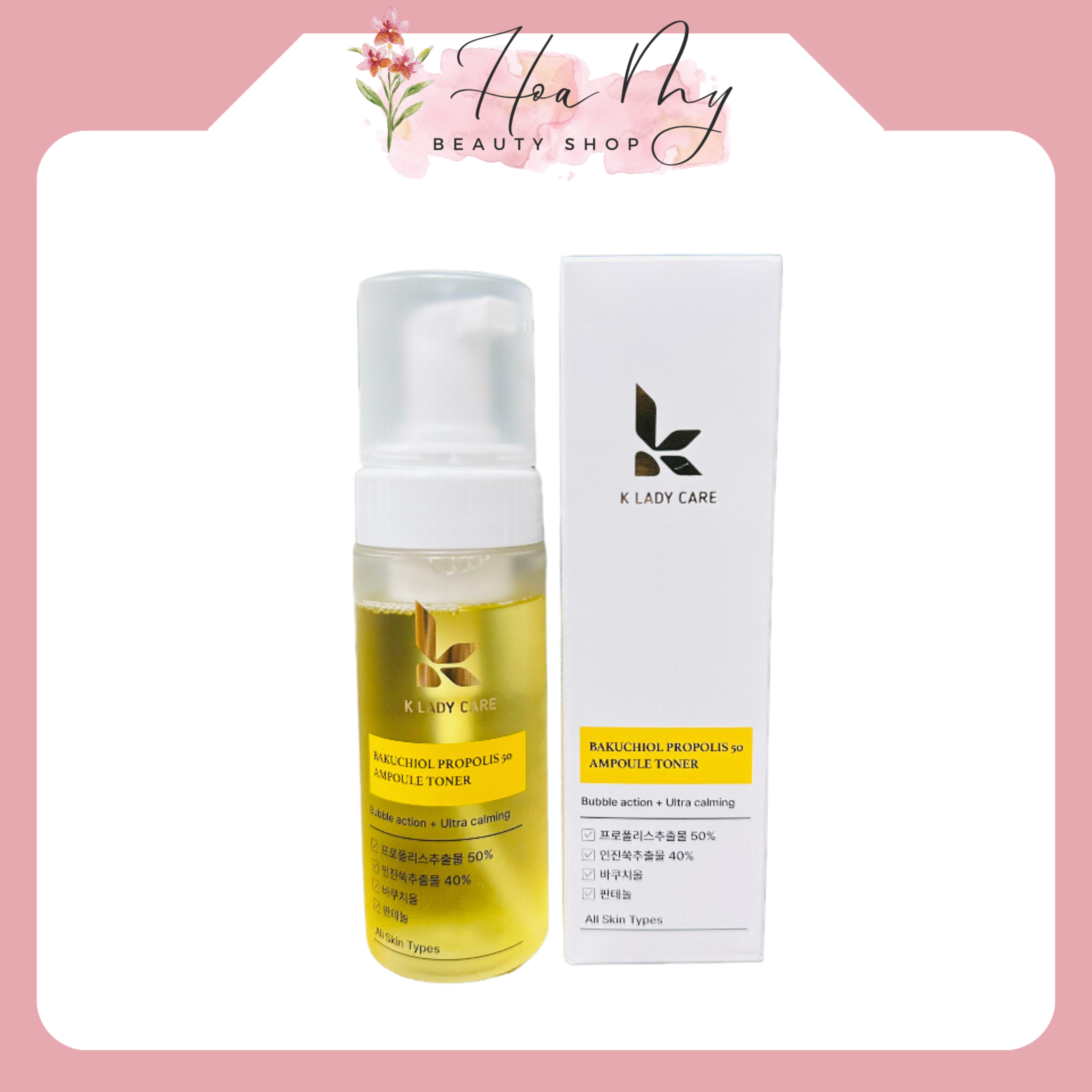 Nước hoa hồng keo ong Bakuchiol K LADY CARE 150ml