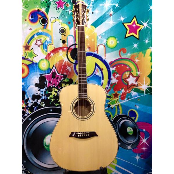 Guitar Acoustic SAG06 - Guitar Cần Vương Miện, Khóa Vàng - Gỗ tốt, âm vang