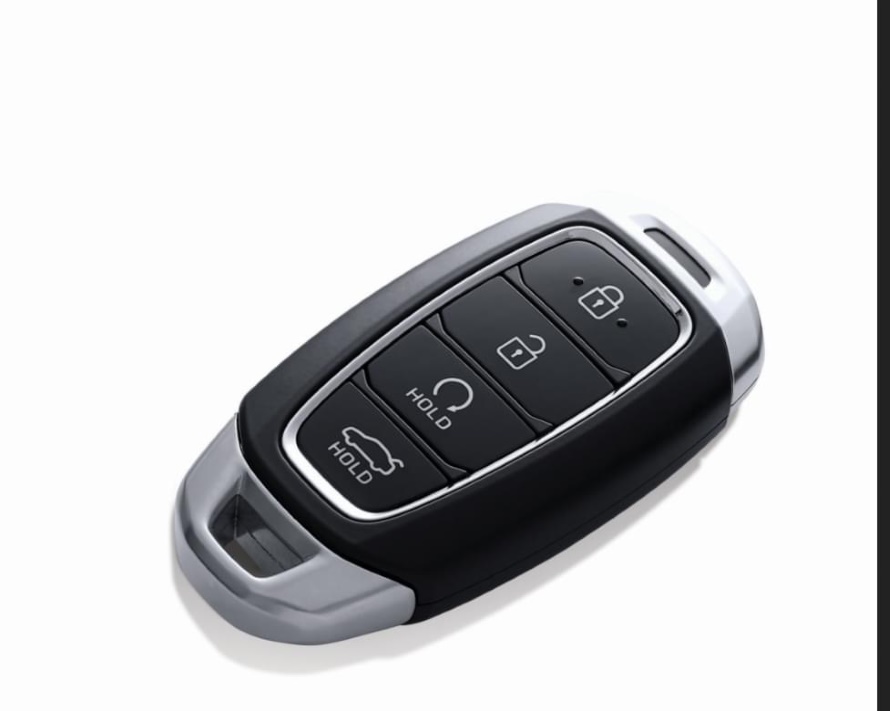 Bao Da Chìa Khóa Handmade Hyundai Accent 4 nút Ép phôm Da Bò Thật - hàng chính hãng