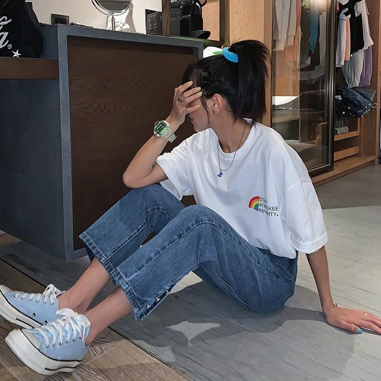 Áo thu tay lỡ STAY ATRCKEE phông Unisex nam nữ tee oversize form rộng pull Ulzzang Streetwear Hàn Quốc vải mềm