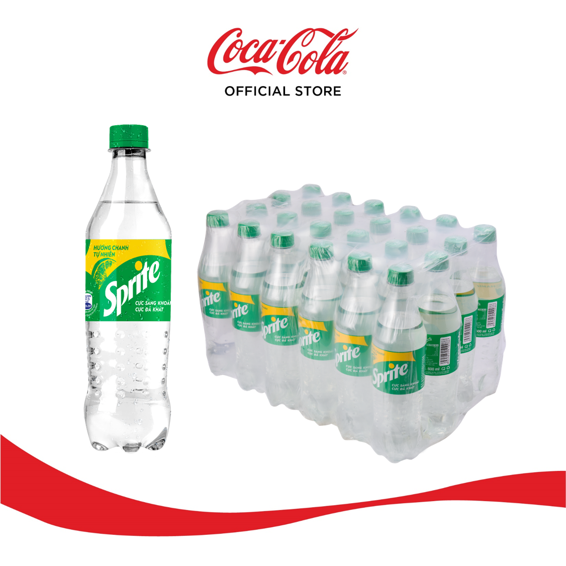 Lốc 24 Chai Nước Giải Khát Có Gas Sprite (600ml / Chai)