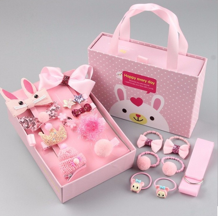 Hộp Phụ Kiện Tóc 18 Món Cho Bé Kèm Túi 3