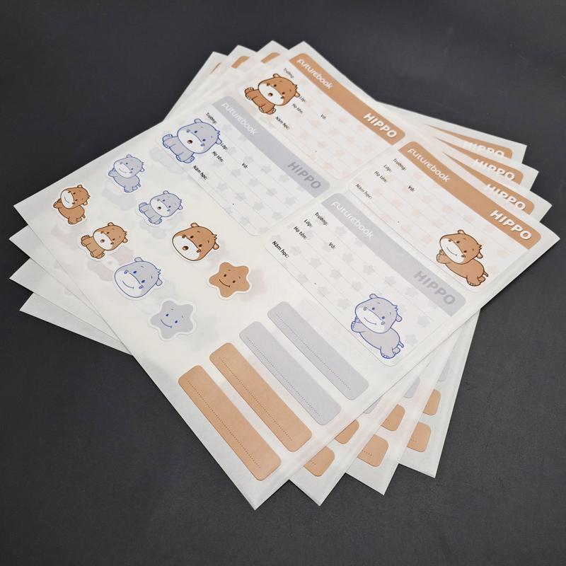 Nhãn Vở Học Sinh Hippo Kèm Sticker - futurebook N105 (16 Nhãn)