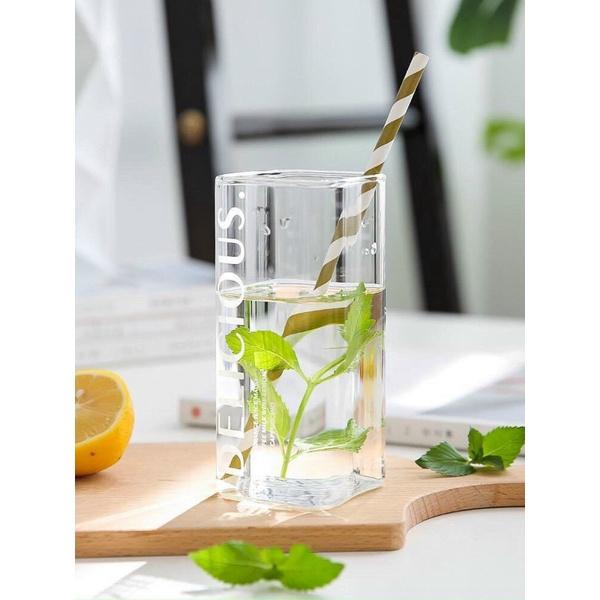 Cốc thủy tinh chịu nhiệt borosilicate dáng vuông 390ml