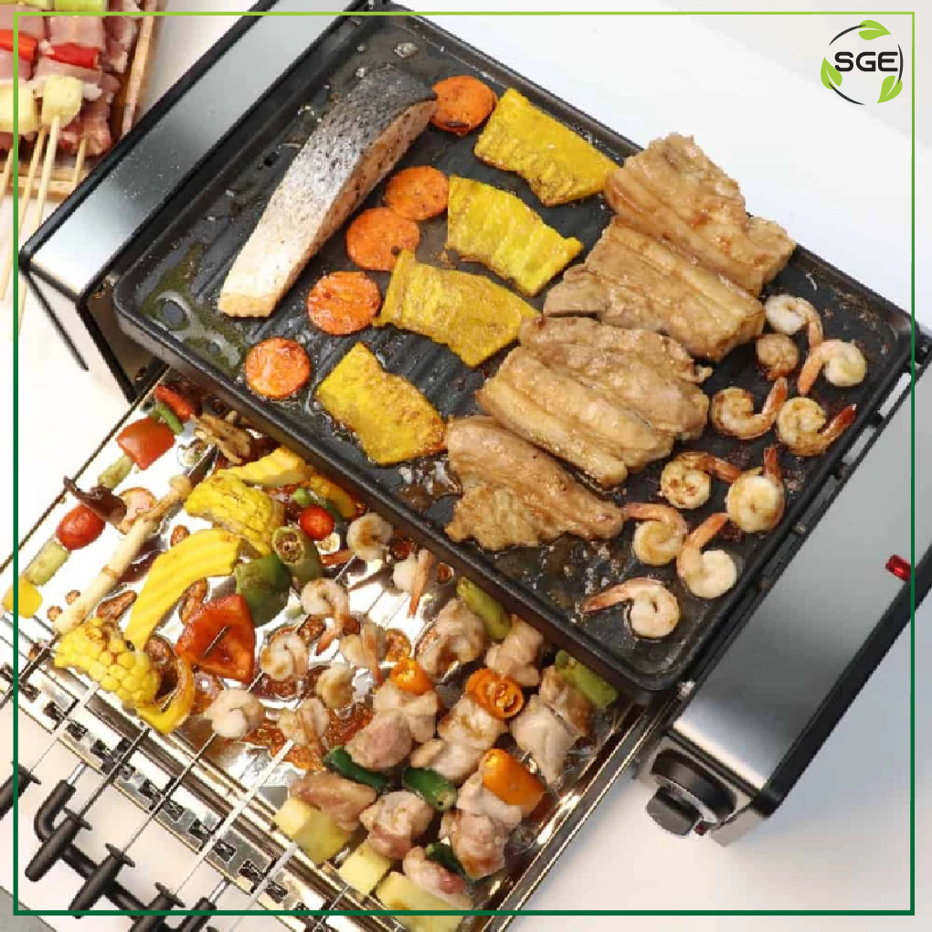 Bếp nướng BBQ điện không khói GM-H. Nướng và BBQ cùng lúc dễ dàng với bếp thế hệ mới. Hàng nhập khẩu Thái Lan chất lượng cao!!