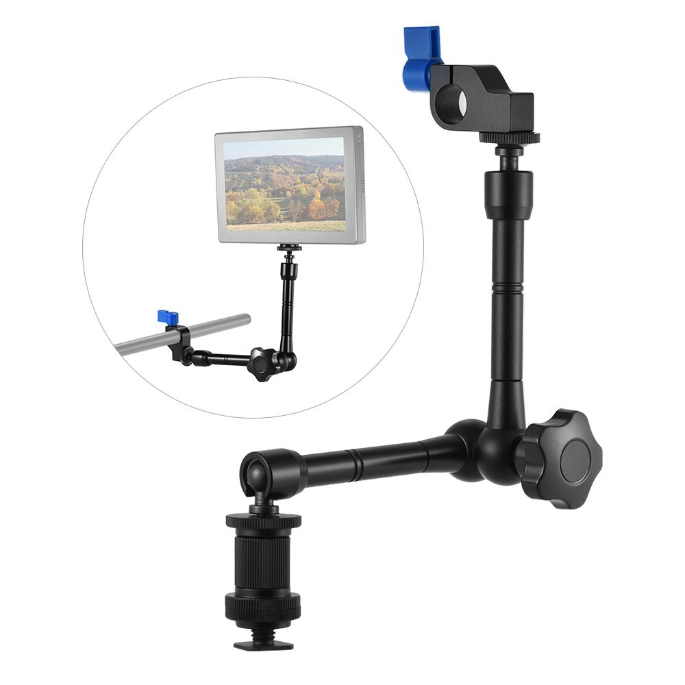 Giá kẹp máy ảnh thanh 15mm có Màn hình LED Đèn flash Microphone