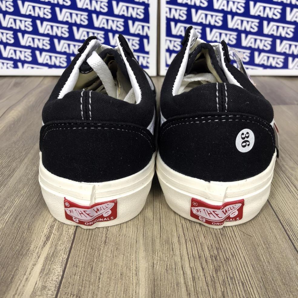 Giầy hàng chất lượng cao Giày Van Classic đen Vaul Caro buộc dây Old Skool