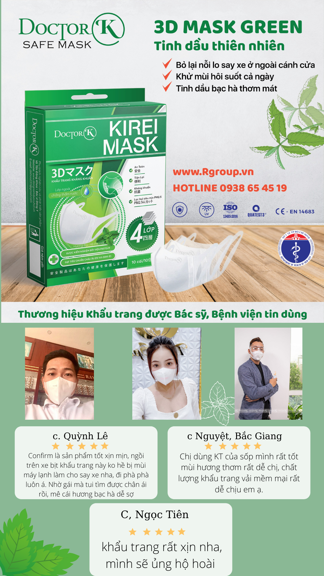 < 1 HỘP 10 CÁI> KHẨU TRANG 3D MASK NGƯỜI LỚN - có mùi thơm bạc hà, chống say xe hiệu quả - Doctor K