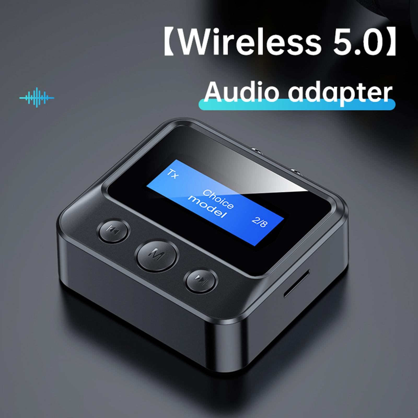 C39S BT 5.0 Audio Receiver Transmitter LCD Display For Car TV PC Headphone 3.5MM AUX Stereo MP3 Player Wireless Adapter