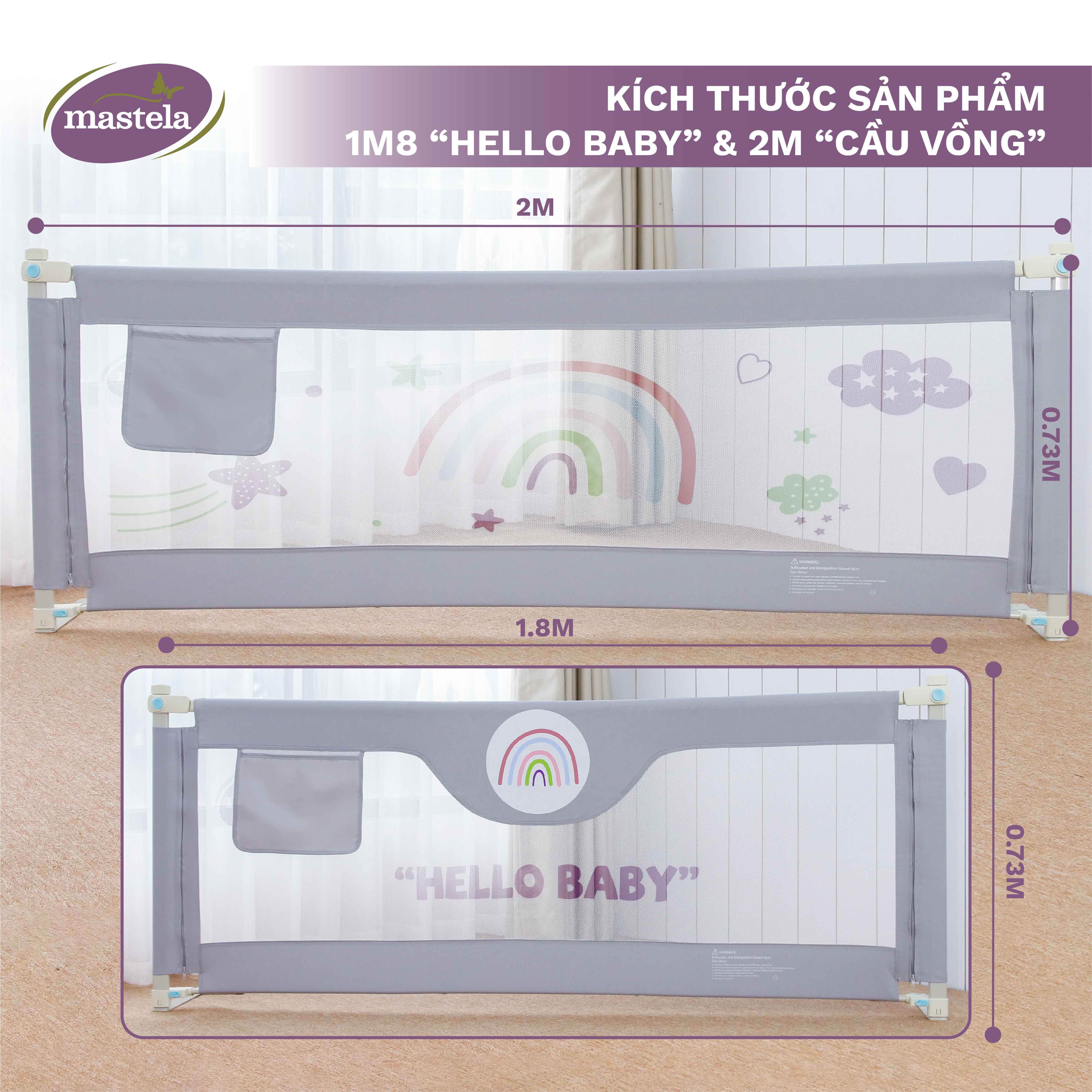 Thanh chắn giường điều chỉnh độ cao Mastela 015 hình dễ thương 2.0M/1.8M