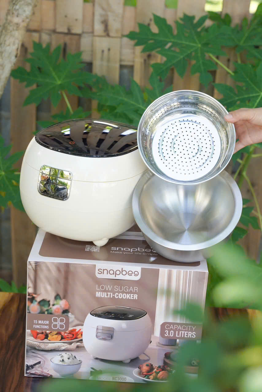 [Hàng chính hãng] NỒI CƠM ĐA NĂNG SNAPBEE RC3000 - Kiêm Tách Đường - Dung Tích 3 Lít - Lòng Nồi Niêu Inox 304 Siêu Dày Đầu Tiên Trên Thị Trường