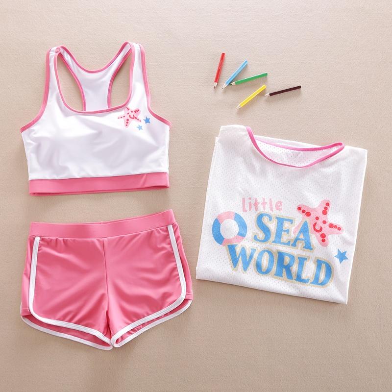 Set Đồ bơi bé gái 3 chi tiết, bộ bơi cho trẻ em từ 2 đến 12 tuổi, size đại 46kg bikini SEA