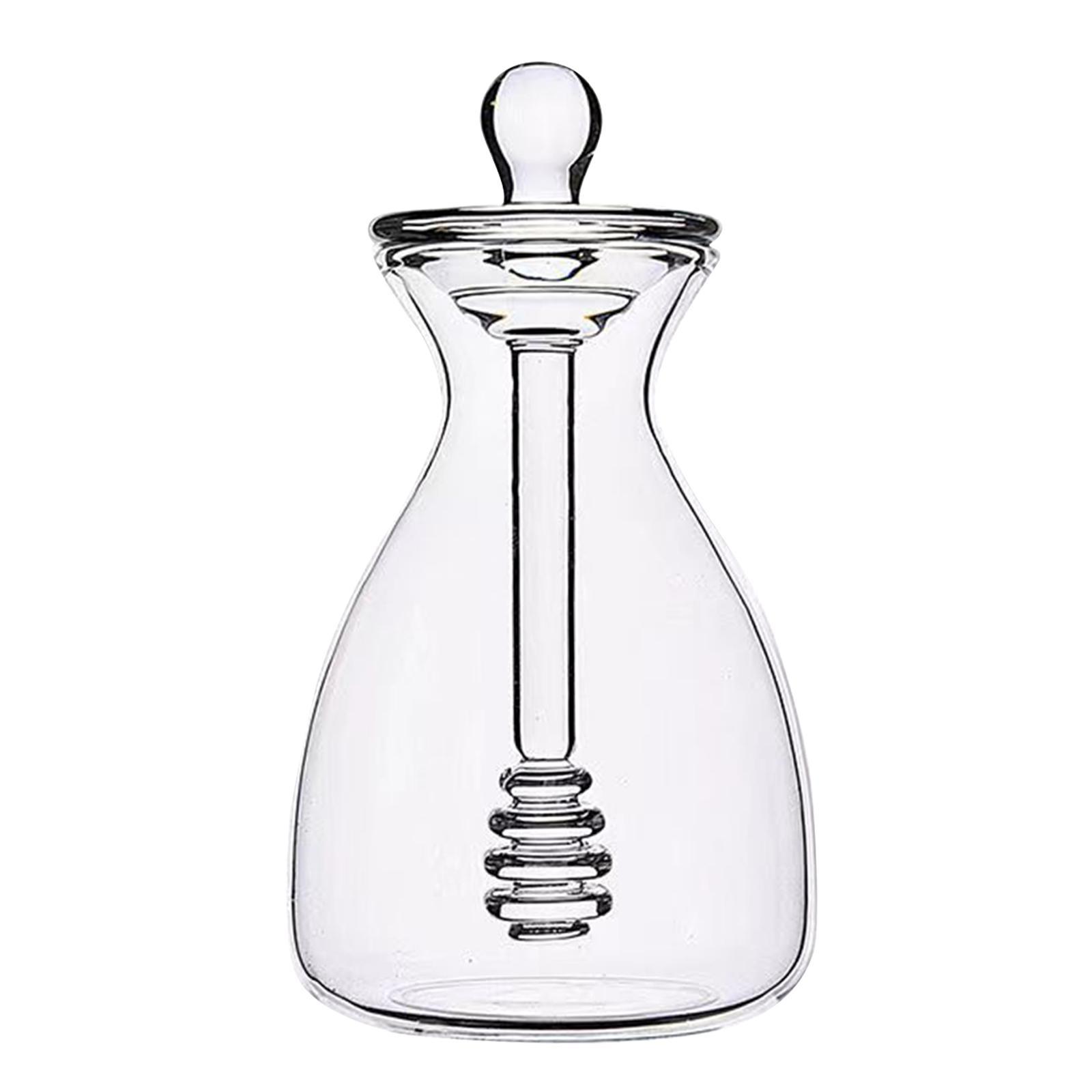 Glass Honey Pot Dispenser Clear Honey Bee Pot for Home Wedding Party Kitchen