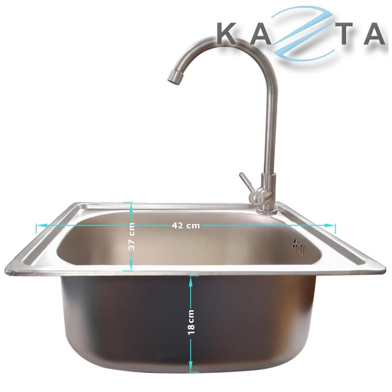 Chậu rửa bát 1 hộc KAZTA KZ-C40 inox sus201 đủ bộ xả