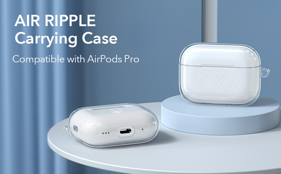 Ốp Case ESR Dành Cho Airpods PRO 2 / Airpods PRO, Air Ripple Crystal Clear - HÀNG CHÍNH HÃNG