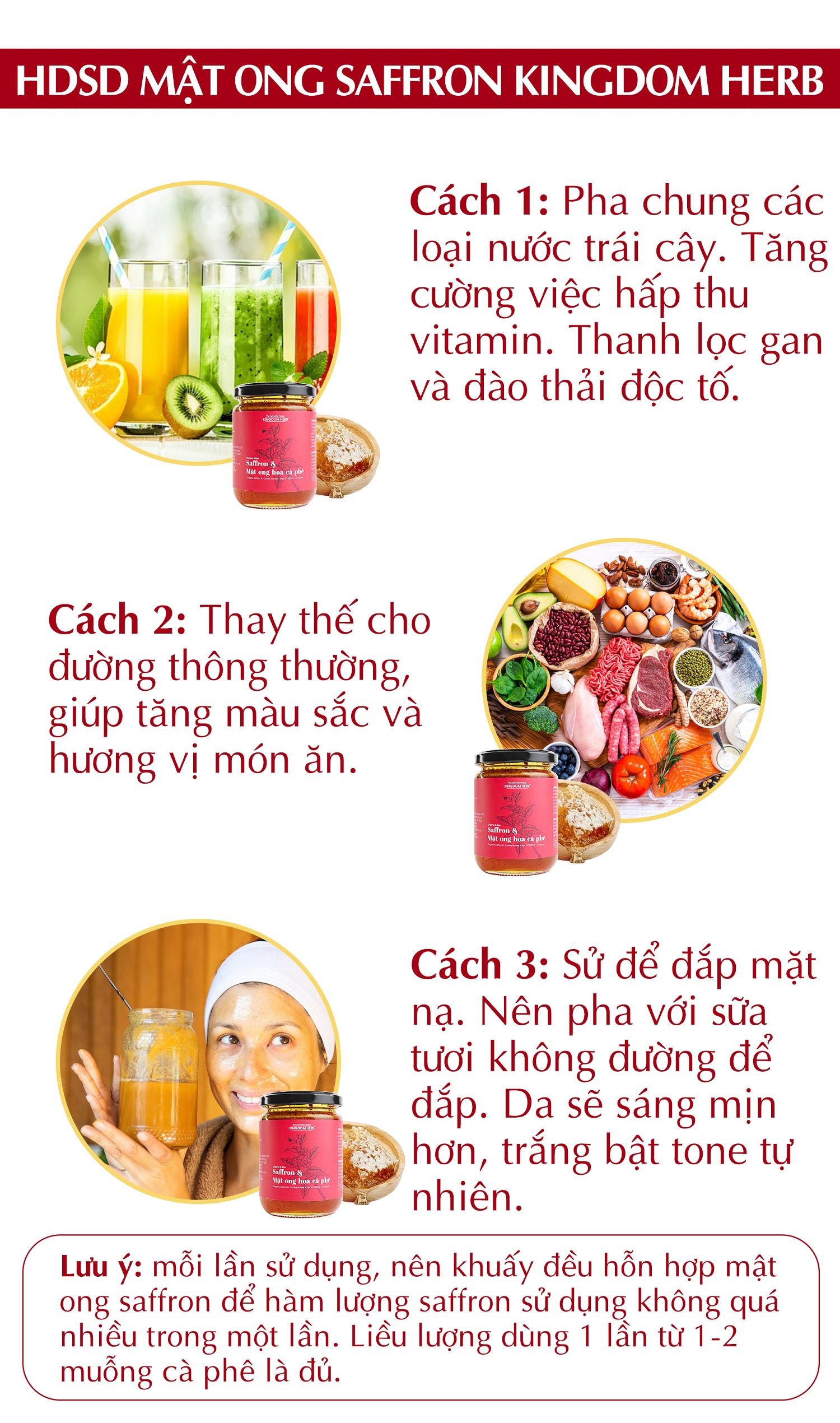 Saffron mật ong Kingdom Herb chính hãng thượng hạng nguyên chất 100% hộp 311g (tặng que lấy mật và bình thuỷ tinh)