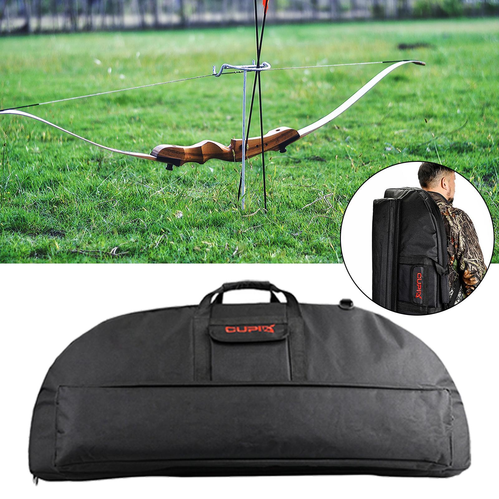 Compound Bow Bag Case Adjustable Shoulder Strap Quiver Pockets