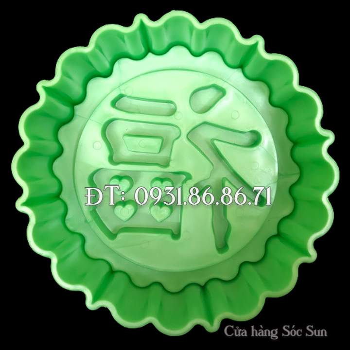 Bộ 3 khuôn ép xôi hình tròn Phúc Lộc Thọ - Mã số 1612