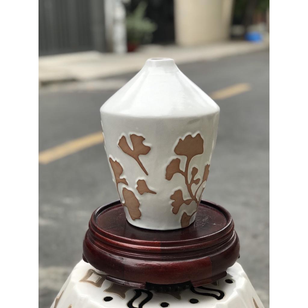 BÌNH HOA GỐM SỨ XUẤT KHẨU TRANG TRÍ DECOR BÌNH CẤM HOA XK12