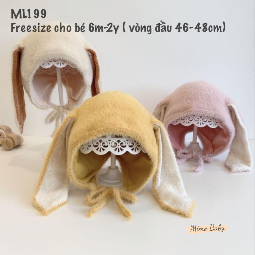 Mũ len lông tai thỏ, nón mùa đông dễ thương cho bé ML199 Mimo Baby