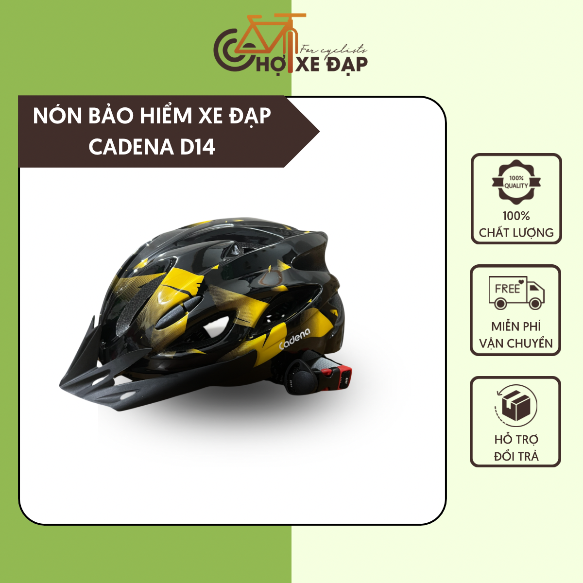 Mũ bảo hiểm xe đạp CADENA D14 thoáng khí siêu nhẹ an toàn chống va đập tốt