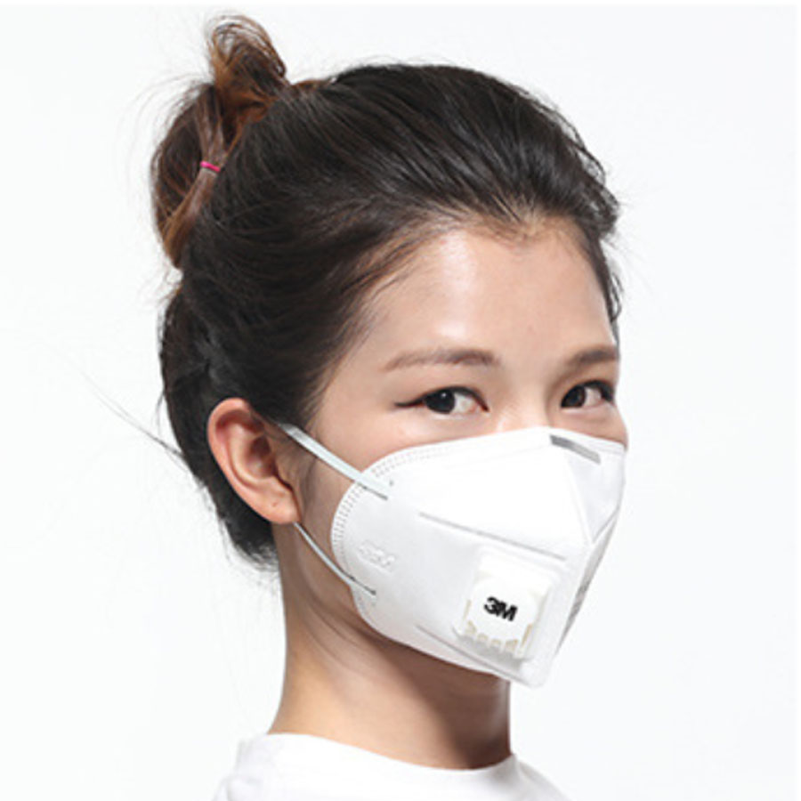 Khẩu trang chống bụi mịn PM2.5 có van thở, kháng khuẩn 3M 9001V ; tặng móc treo khóa