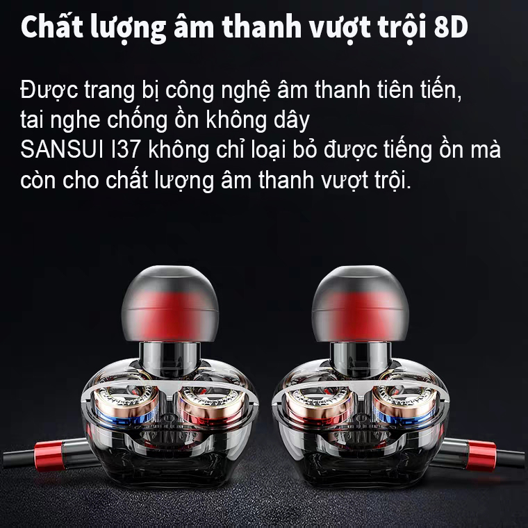 Tai nghe bluetooth 5.0 không dây Sansui I37 hàng nhập khẩu