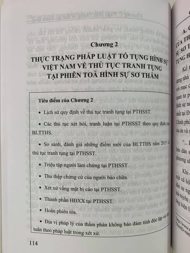 Thủ tục tranh tụng tại phiên toà hình sự sơ thẩm (tái bản lần thứ nhất)